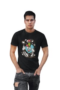 Walking pie digram -round crew neck cotton tshirts for men