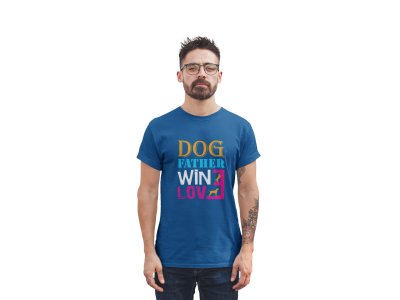 Dog father wine love - printed stylish Black cotton tshirt- tshirts for men