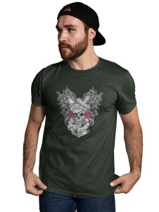 The Knight Green Round Neck Cotton Half Sleeved T-Shirt with Printed Graphics