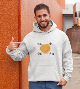 Ek mera, ek tera printed diwali themed White Hoodie specially for diwali festival