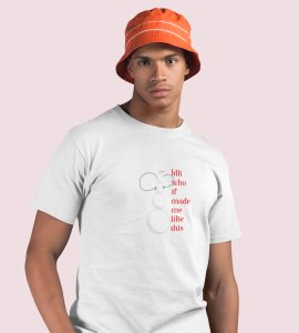 Angry Tall Snowman: Cute Snowman Printed T-shirt (White) Unique Gift For Secret Santa