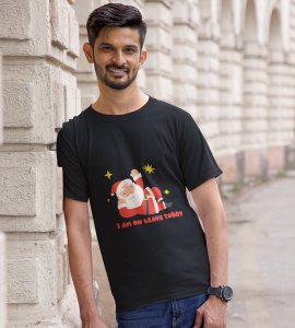 Vacational Santa: Humorously Printed T-shirt (Black) Best Gift For Secret Santa