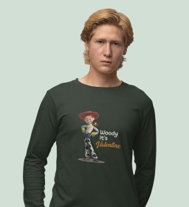 It's Valentine Baby: (green) Full Sleeve T-Shirt For Singles