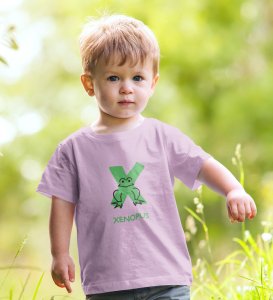 Xenopus Octopus,Boys Cotton Text Print Tshirt (purple) 