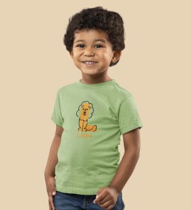 Lazy Lion, Boys Printed Crew Neck Tshirt (Olive)