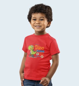 Dino Rider, Boys Round Neck Printed Blended Cotton Tshirt