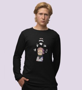 Printed Itadori Anime Cotton Black Full Sleeves Tshirt For Mens and Boys